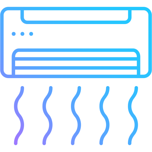 Icône de climatiseur représentant le contrôle de température intérieure