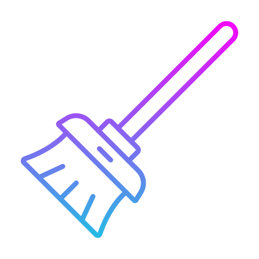 Icône de balai représentant le nettoyage général des surfaces