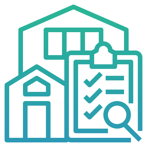 Icône d’inspection et contrôle qualité d’immeuble
