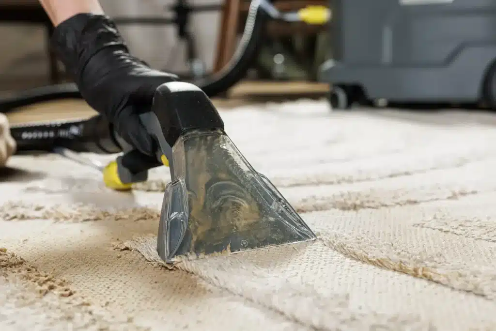 Entretien d'un tapis résidentiel avant l'hiver à Québec.